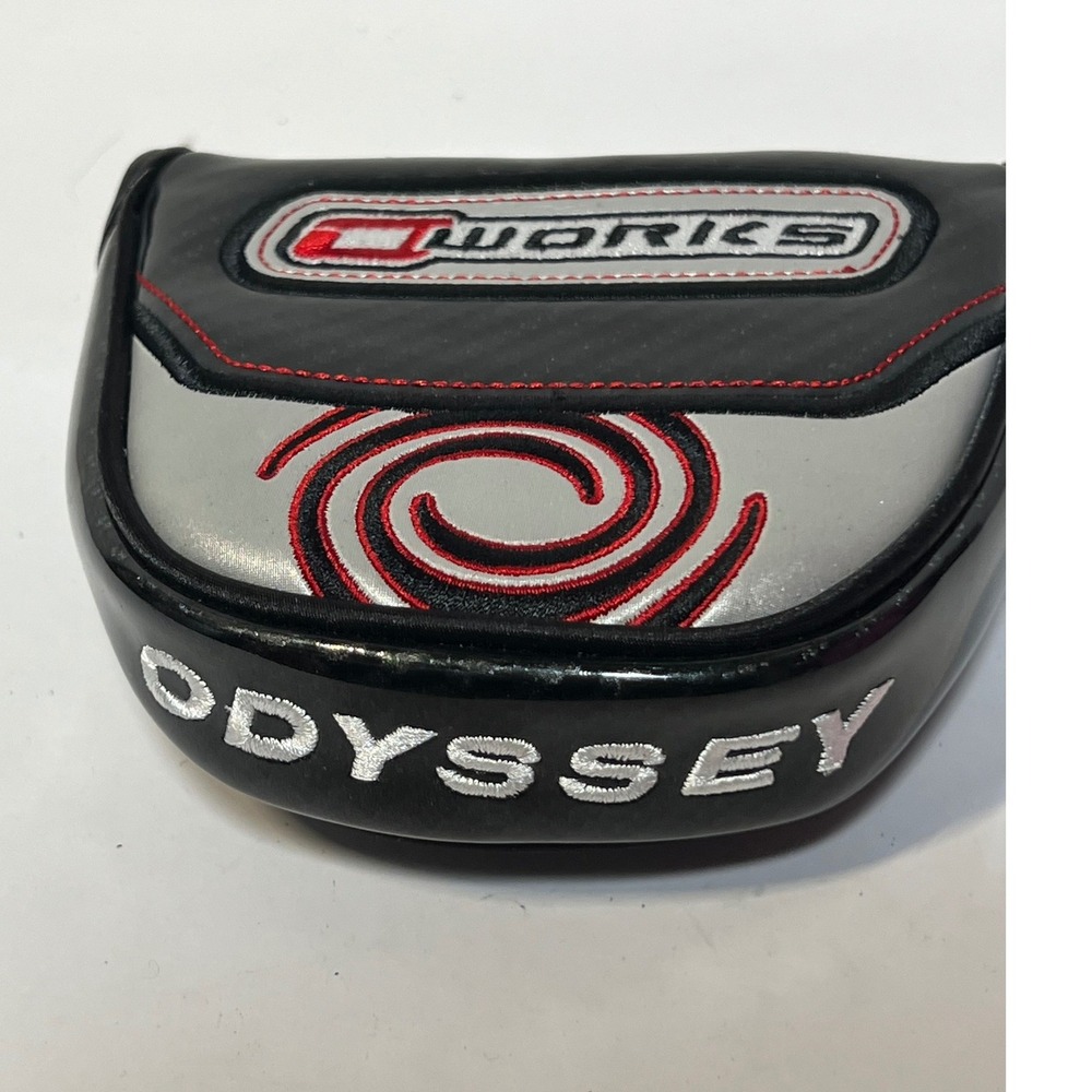 Odyssey O-Works Mallet Putter Headcover Black Carbon Fiber Magnetic Closure